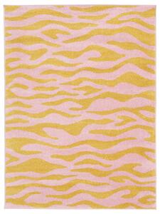 Woodcut Matta - Gul / Rosa 200x300