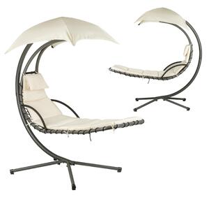 Trädgårdsstolgunga, hängmatta, hängstol, korg, beige, MultiGarden