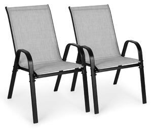 Set med 2 trädgårdsstolar för terrass eller balkong ljusgrå MultiGarden
