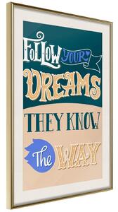 Inramad Poster / Tavla - Dreams Know the Way - 20x30 Svart ram