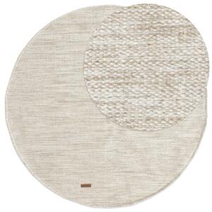 Lunda Beige Rund 120 cm Ullmatta
