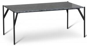 Paus soffbord i grå marmor med svart underrede 110x60 cm