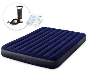Uppblåsbar madrass 203x152x25 cm med INTEX 64759 kolvpump