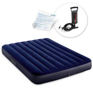 Uppblåsbar madrass 191x137x25 cm med INTEX 64758 kolvpump