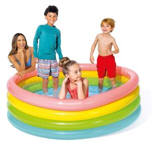 Uppblåsbar pool Rainbow 4 ringar 168 x 46 cm INTEX 56441