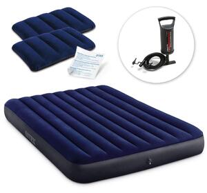 Uppblåsbar madrass 203x152x25 cm med INTEX 64765 kolvpump