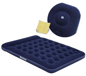 Uppblåsbar madrass 203x152x28 cm med inbyggd fotpump Bestway 67226