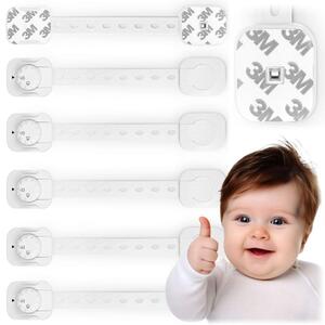 Barnsäkerhetsspärrar för skåp Ricokids 798200 6-pack vita