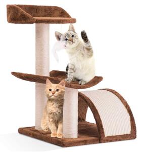 Kattkoja med Klösbräda, 58 cm, Brun – Pethaus DR-254