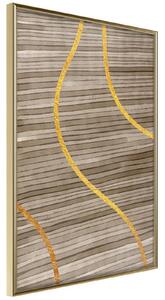 Inramad Poster / Tavla - Golden Stripes - 20x30 Guldram