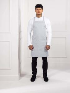 Le Nouveau Chef Eden Denim kockförkläde; 78x84 cm (LxB); Grå