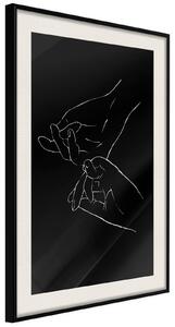 Inramad Poster / Tavla - Joined Hands (Black) - 20x30 Svart ram med passepartout