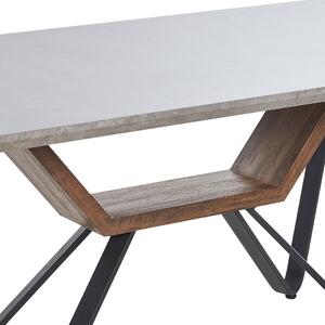 Matbord Grå Svart MDF Järn 180 x 90 cm Betong Effekt 6 Sittplatser Rektangulär Industriell Modern Kök Matsal Beliani