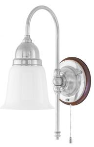 Ahlström vägglampa nickel/brun