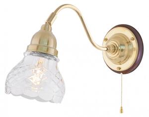 Runeberg Vägglampa, förnicklad mässing/brun