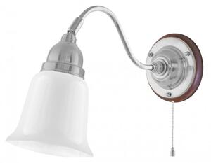 Runeberg Vägglampa, förnicklad mässing/brun