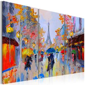 Handmålad tavla - Rainy Paris - 120x80 cm