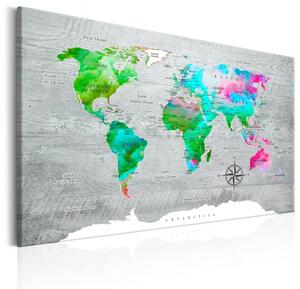 Canvas Tavla - World Map: Green Paradise - 60x40