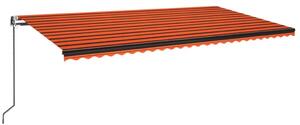 Markis automatiskt infällbar 600x350 cm orange och brun