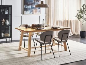Matbord Ljust trä MDF Gummiträ 160 x 90 cm Träben Rektangulär fanerad skiva Naturlig yta Minimalistiskt skandinaviskt kök Beliani