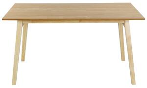 Matbord Ljust trä MDF Gummiträ 150 x 90 cm Träben Rektangulär fanerad skiva Naturlig yta Minimalistiskt skandinaviskt kök Beliani