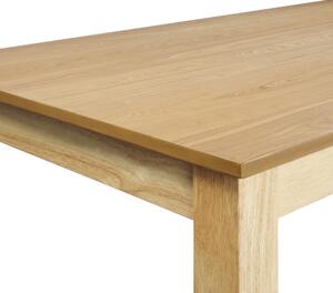 Förlängt matbord Ljust trä MDF Gummiträ 160/240 x 90 cm Träben Rektangulär fanerad skiva Naturlig yta Minimalistiskt skandinaviskt kök Beliani