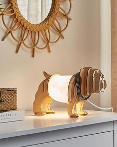 Bordslampa Ljust trä med Vit Tygskärm Bulldog Modern Sovrum Beliani