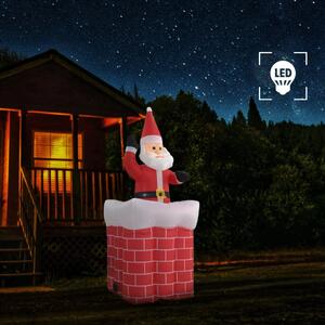 Jultomte i skorsten automatisk rörelse LED IP44 180 cm