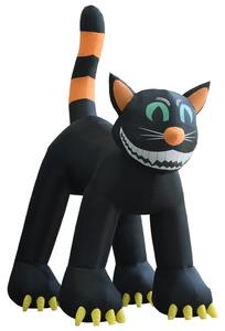 Uppblåsbar svart katt med LED XXL 6 m