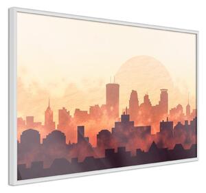 Inramad Poster / Tavla - Melancholy of Sunset - 30x20 Guldram med passepartout
