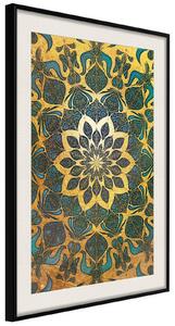Inramad Poster / Tavla - Oriental Glow - 20x30 Svart ram med passepartout