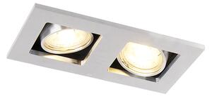Rektangulär inbyggd spotlight 2-lätt aluminium - Qure