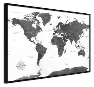 Inramad Poster / Tavla - The World in Black and White - 30x20 Svart ram