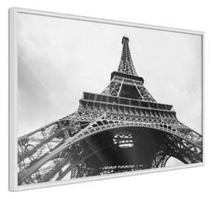 Inramad Poster / Tavla - Symbol of Paris - 30x20 Svart ram med passepartout