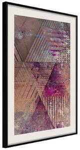 Inramad Poster / Tavla - Pink Patchwork II - 30x45 Svart ram med passepartout