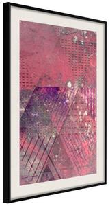Inramad Poster / Tavla - Pink Patchwork III - 20x30 Svart ram med passepartout