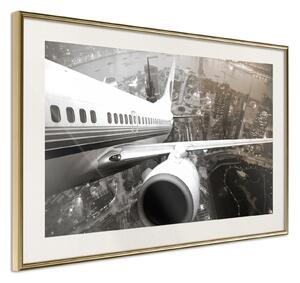 Inramad Poster / Tavla - Plane Wing - 45x30 Svart ram