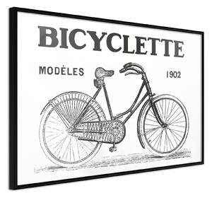 Inramad Poster / Tavla - Bicyclette - 30x20 Vit ram med passepartout