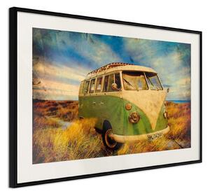 Inramad Poster / Tavla - Hippie Van I - 45x30 Guldram