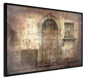 Inramad Poster / Tavla - Mysterious Door - 45x30 Svart ram med passepartout