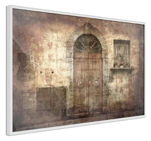 Inramad Poster / Tavla - Mysterious Door - 45x30 Guldram med passepartout