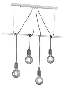 ONLI - Ljuskrona med textilsladd WIRE 4xE27/15W/230V grå/vit