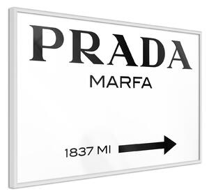 Inramad Poster / Tavla - Prada (White) - 30x20 Guldram med passepartout