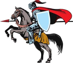 Illustration Knight riding horse - Vector, zaricm