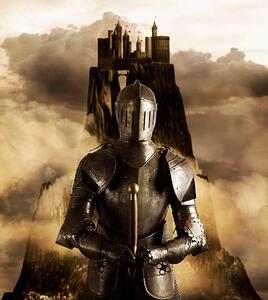 Illustration Person in armor guarding castle, Colin Anderson Productions pty ltd