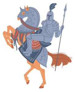 Illustration Vector isolated illustration of medieval knight, sabelskaya