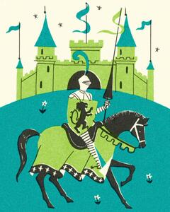 Illustration Medieval Castle and Knight, CSA-Printstock