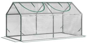 Transparent Folieväxthus med Fönster 120x60x60 cm