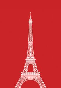 Illustration Tour Eiffel, zaglono, (26.7 x 40 cm)