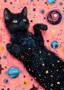 Illustration Candy Cat the Star II, Justyna Jaszke, (30 x 40 cm)